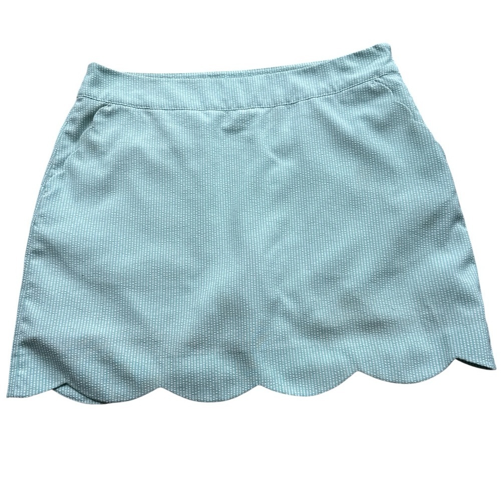 Vineyard Vines Performance CornFlower Skirt Skort Seersucker Scallop Size 10